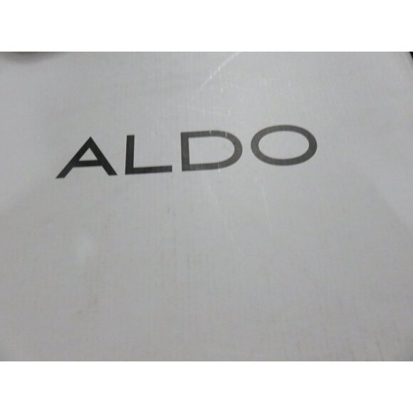 Aldo Shaylla Classic Black Vegan Suede Peep Toe Caged Back Zip Pumps sz 8 - Picture 10 of 13